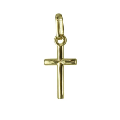 New Bling 9NBSAM-G190664 Gouden hangertje - Kruis - 11 x 7 mm - 14 Karaat - Bedel - Goud