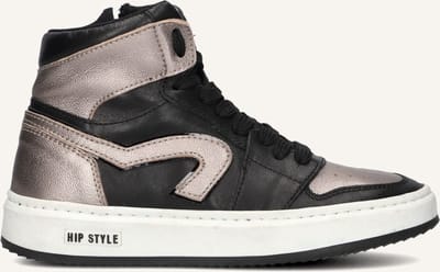 Hip H1765 Sneakers Meisjes - Leren Sneaker - Zwart - Maat 31
