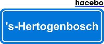 Hacebo - Plaatsnaam Sticker - 29x10 CM - 's-Hertogenbosch sticker - Verkeersborden sticker - grappige cadeaus - 's-Hertogenbosch