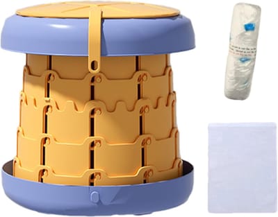 Draagbaar potje - Reistoilet kinderen - Zindelijkheidstraining - Antislip onderkant - 28.3 x 11.7 cm - Geel