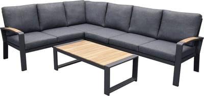 Costa Rica hoek loungeset 5 delig aluminium antraciet