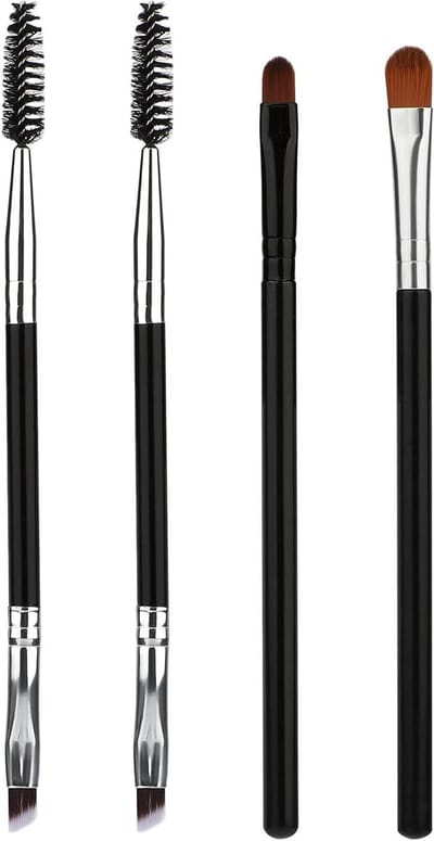 Wenkbrauwborstelset met Lipborstel en Schuine Borstel - 4-delige set voor Wenkbrauwverzorging - Ideaal voor Cosmetica Gebruik