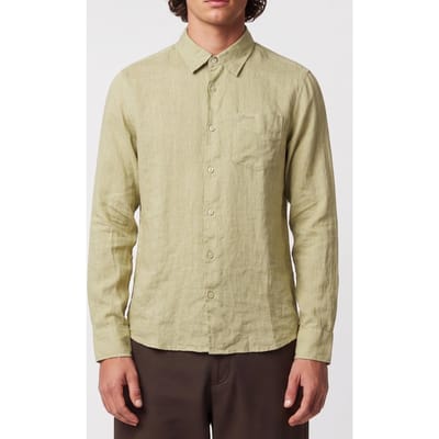 GUESS  Eco Ls Napa Linen Shirt Vetiver Leaf Multi Größe: XS | Casual hemden Outlet | Herren | Weiß