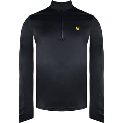 Lyle & Scott Long Sleeve 1/4 Zip Up Black Ventech Golf Mens Midlayer ML1240G Z366
