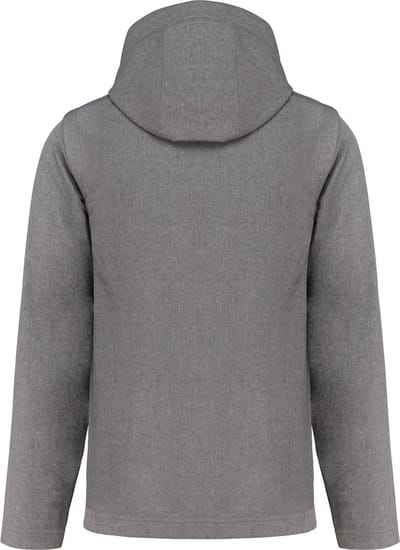 Kariban 3-laagse uniseks softshelljas met afneembare capuchon en mouwen K422 - Marl Grey - L