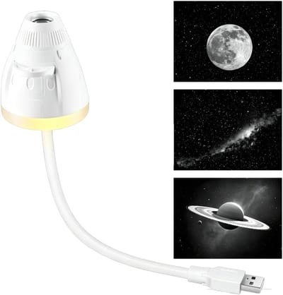 VHV - Sterrenprojector - Galaxy projector - Nachtlampje projector - Aurora light - Met USB - Inclusief 3 dia's - Voor slaapkamer en plafond - Kinderkamer decoratie - Wit