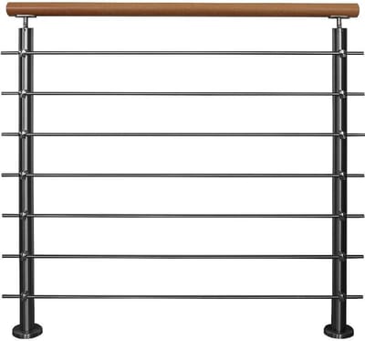 Roestvrij stalen leuning - Trap reling - Veilig traplopen - Horizontale stutten - 2 meter - Roestvrij staal