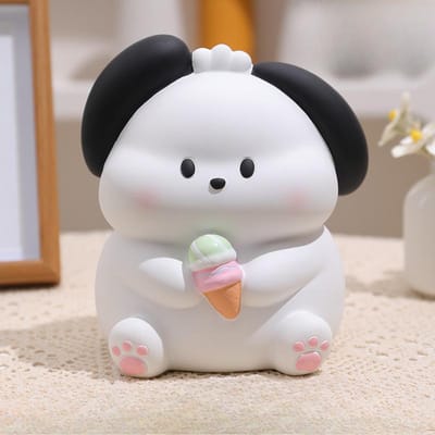 Tirelire Chien Cochon Glace avec Caoutchouc Résistant aux Chutes Peut Être Stocké et Retiré Tirelire pour Enfants Style Mignon Design Créatif Cadeau pour la Fête des Enseignants