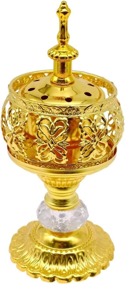 Vintage metalen wierookbrander, aromatherapie houder met deksel, decoratie voor thuis en kantoor, perfect als cadeau voor bruiloften en spa's