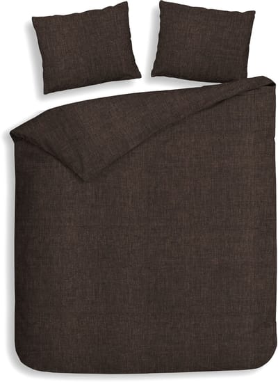 Heckettlane Dekbedovertrek Franela - Effen Bedlinnen - 240x200-220 cm - Lits-Jumeaux - Bruin - Dekbedovertrek van 100% Katoen-Flanel
