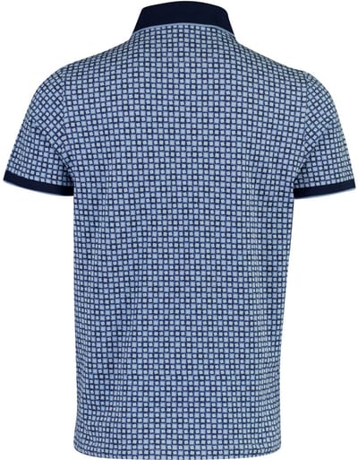 Baileys Polo Two-Tone Piqué Rotated Squares Fantasy Pattern Delft Blue / male