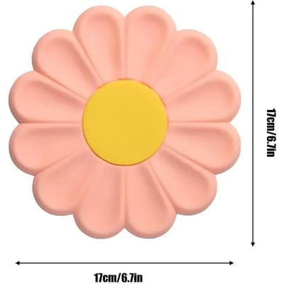 Siliconen Onderzetter Schattige Madeliefje Hittebestendige Onderzetters Voor Pannen Waterdichte Siliconen Antislip Aanrechtmat Onderzetter Placemat 17x17x0.7cm