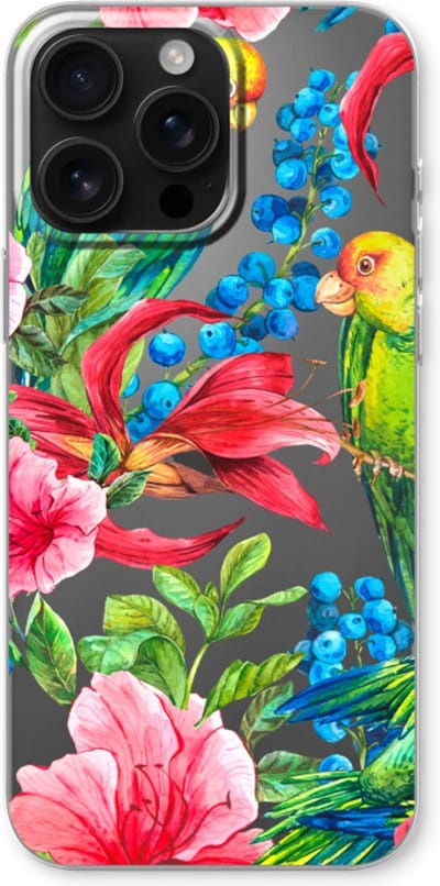 Case Company® - Hoesje geschikt voor iPhone 16 Pro Max hoesje - Papegaaien - Soft Cover Telefoonhoesje - Bescherming aan alle Kanten en Schermrand