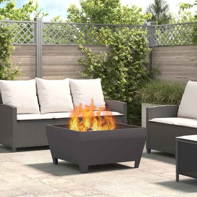 vidaXL - Vuurkom - Zwart - 80 - x - 80 - x - 43 - cm - weervast - staal