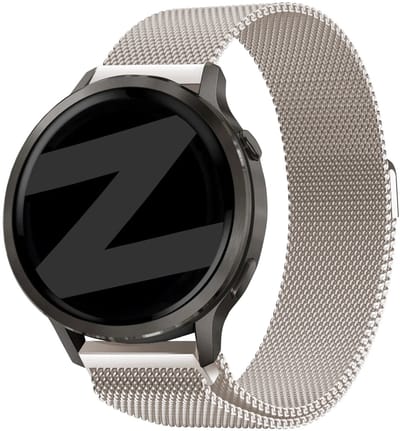 Bandz Milanese loop bandje 20mm geschikt voor Garmin Vivoactive 6 / 5 / 3 / Vivomove / 3 / HR / Style / Luxe / Sport / Trend / Forerunner 645 / 570 / 245 / 170 / 165 / 70 / 55 / Venu / SQ / SQ2 / 2 Plus / Approach S12 / S40 / S42 - Sterrenlicht