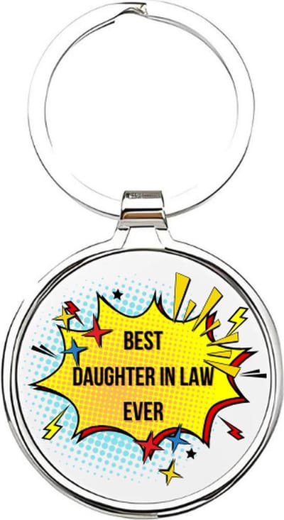Akyol - Best daughter in law Sleutelhanger - dochter - de liefste schoondochter - Dochter sleutelhanger - kind sleutelhanger - Sleutelhanger dochter - Familie sleutelhanger - cadeautje - Dochter cadeau - girl - de liefste dochter - 4 x 7,5 CM
