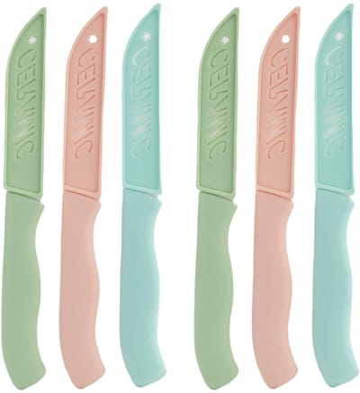 Dailygoods- Keukenmessenset 6-delig - Keramisch - Ergonomisch handvat - Corrosiebestendig - Duurzaam - 80 mm lemmetlengte - Messen