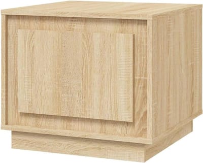 Salontafel - Bijzettafel Woonkamer - Opbergen en Decoreren - Met Deur - 51x50x44 cm - Sonoma Eiken