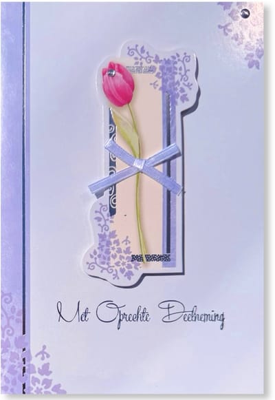 Luxe 3D Condoleancekaart - Oprechte Deelneming Wenskaart - 12 x 17 cm - gevouwen kaart Inclusief envelop