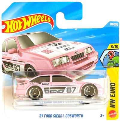 HOT WHEELS '87 FORD SIERRA COSWORTH PRINCESS PINK 116/250 HW EURO 5/10 SHORT CARD 2026