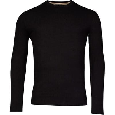 Baileys Trui Ronde Hals Single Knit Pima Cotton Zwart / male