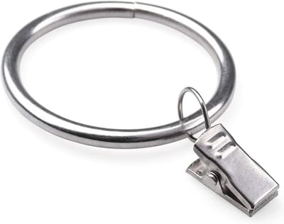 Gordijnringen met clips - Ring met klem - Gordijnen ophangen - Verwijderbare clip - 28 stuks - Satijn nikkel