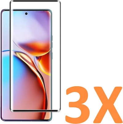 Volledige dekking Screenprotector Glas - Tempered Glass Screen Protector Geschikt voor: Motorola Edge 40 Pro - 3x