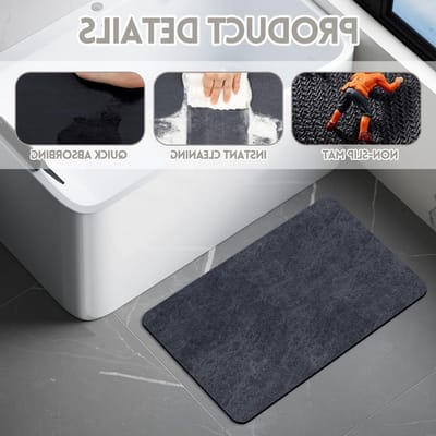 Antislip Badmat, Wasbare en Sneldrogende Badmat voor Badkuipen en Douche, Decoratie voor Badkamer en Woonkamer, Marineblauw, 40 x 60 cm