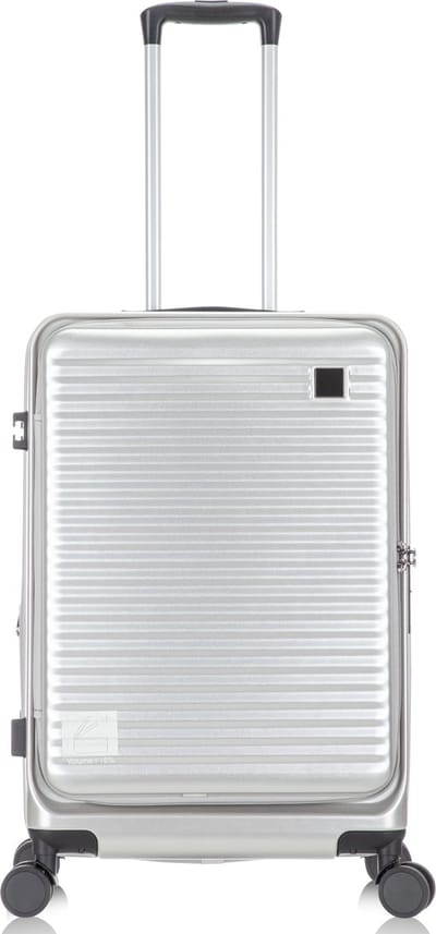 Praag Reiskoffer M - 65L - 66x43x24 cm - Lichtgewicht Harde Koffer - Laptopvak & Uitbreidbare Opbergruimte - TSA Slot & 360° Wielen - Ideaal Voor Vakanties en Zakenreizen - Zilver
