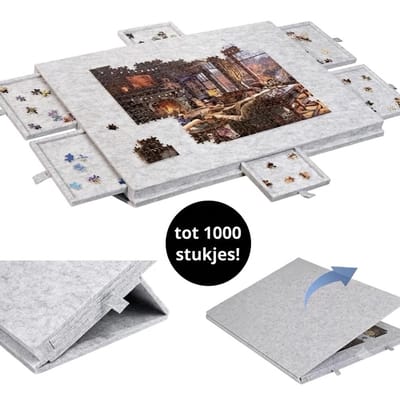 Puzzeltafel Deluxe met 6 Lades | Voor Puzzels tot 1000 Stukjes | Luxe Puzzel tafel van Vilt | Puzzelmat Puzzle Table Puzzel tafel Puzzletable