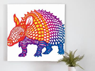 Vibrant armadillo burst | Vibrant Armadillo Burst | Kunst - 30x30 centimeter op Dibond | Foto op Dibond