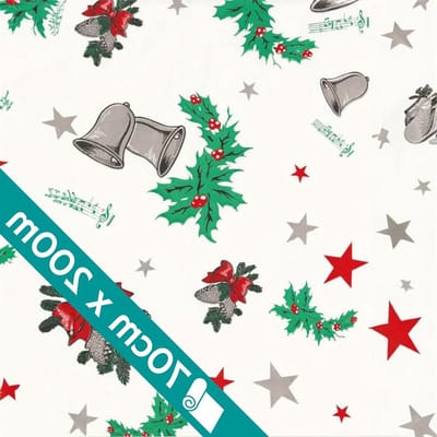 Kerstcadeaupapier Rol - Inpakpapier Kerst - Geschenken Versieren - Hoge Kwaliteit Papier - 70 cm x 200 m - Wit