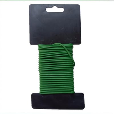 Kabelbinders Plantenkabelondersteuning Touw Kunststof Gecoat IJzerdraad Gereedschap voor Tuin Tuinbouw 2,8 mm X 2.8mm X 20m / 0.11in X 65.62ft black