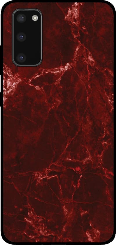 Smartphonica Telefoonhoesje voor Samsung Galaxy S20 met marmer opdruk - TPU backcover case marble design - Rood geschikt voor Samsung Galaxy S20