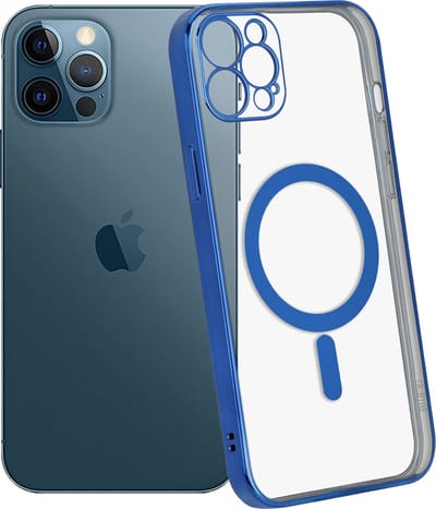 ShieldCase Hoesje geschikt voor Apple iPhone 11 Pro MagSafe - hoesje transparant Magneet metal coating - donkerblauw