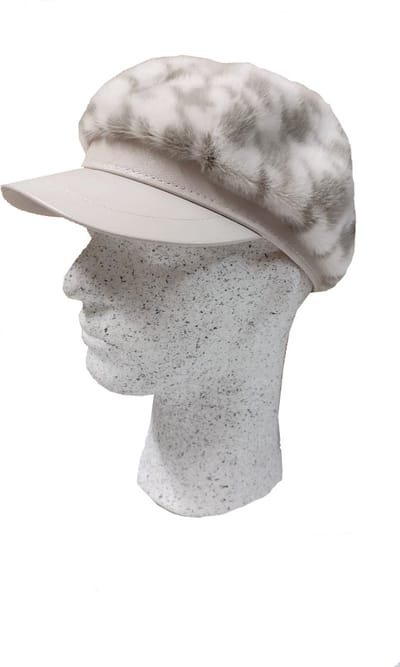 Dames Ballonpet Isla – Pet - Ø 22cm – Beige/Grijs maat S