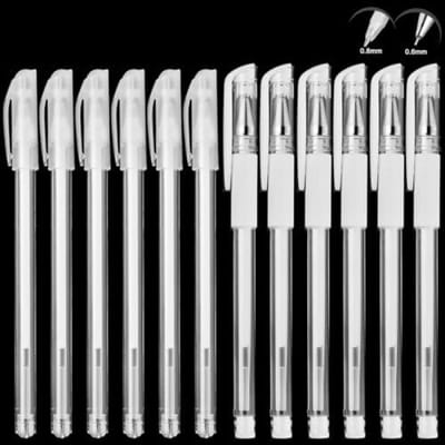 PromoHome Witte Gelstiften Set - 12 Stuks Professionele Tekengereedschappen met 0,6 mm en 0,8 mm Punten voor Zwart Papier, Kunstprojecten en Creatieve Illustraties