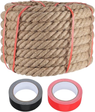 Natuurlijk gedraaid jute touw van 2 inch x 85 voet, ideaal voor handwerk, decoratie en tuinprojecten