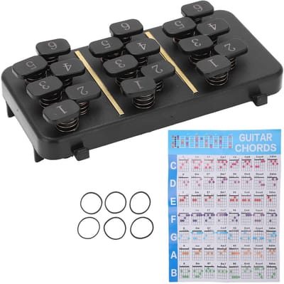 Dailygoods- Akkoordtool kunststof - 110+ Akkoorden - C/D/E/G/A Toetsen - Handhouding Oefening - Vingerpijn Vermijden - Verbeterde Efficiëntie - Gitaarhulpmiddel