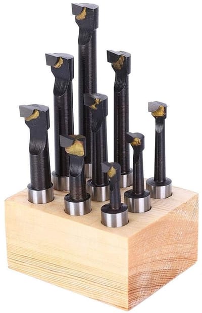 Virtubuy - Boren - 9-delige Boring Tool Set - Hoogwaardige kwaliteit - 12mm - Draaibank Gereedschap - Langdurig gebruik - Geschikt voor meta...