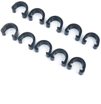 Dailygoods- C-clips 10 Stuks - Zwart Metalen Klemmen - U-clips - Remkabel Behuizing - Derailleur Kabelgeleiders - Hoogwaardige Aluminiumlegering - Fietsklemmen