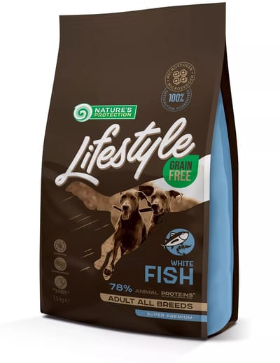 Nature's Protection Lifestyle - hond - alle rassen - volwassen - graanvrij met witte vis - 1,5kg