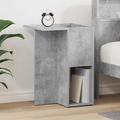 vidaXL - Bijzettafel - Beton - Grijs - 35 - x - 40 - x - 55 - cm - Bewerkt - hout
