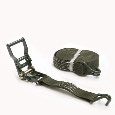 Ratelbanden Set - Spanbanden met ratel - Vracht Beveiligen - Dubbele J-haak - 15 inch breed - Donkergroen