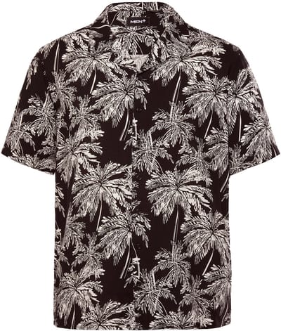 Men Plus - Heren - Overhemd korte mouwen Cubaanse kraag Cuba Fit - Zwart - Maat XL