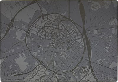 Place Maps Placemat Stadskaart Gent - Kunstleer - Zwart - 1 Stuk