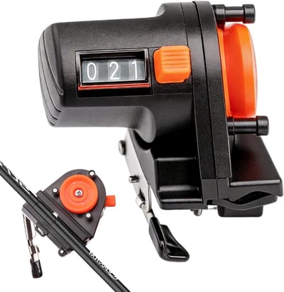 SnelShoppen - Fishing Line Counter 0-1000 m Dieptemeter voor Viskoffers, Duurzaam ABS Plastic, Zwart - Tackle Lengte Tellen, Ideaal voor Vissen en Wat