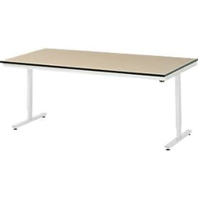 Rau Adlatus werktafel, elektrisch in hoogte verstelbaar, 22 mm MDF blad, tot 150 kg, B 2000 x D 1000 x H 720-1120 mm, bruin/lichtgrijs