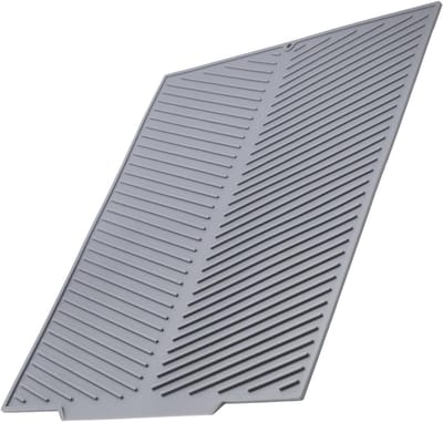 Grote antislip siliconen afdruipmat met hoge zijwanden voor keuken en koffiebars, 50 x 40 x 0,5 cm, ideaal voor afwassen en drogen