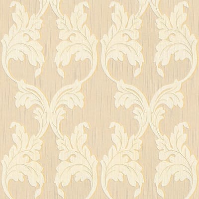 Textiel look behang Profhome 956282-GU textiel behang gestructureerd in textiel look mat beige geel 5,33 m2